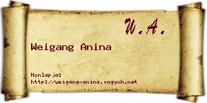 Weigang Anina névjegykártya